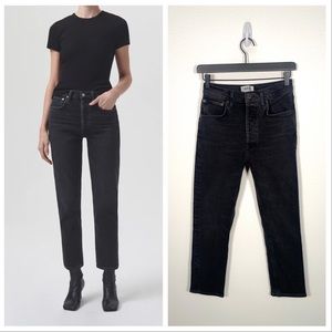 AGOLDE Riley Crop High Rise Stretch Jeans in Panoramic size 26